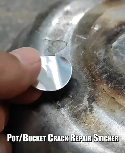 5PCS Bucket Pot Crack Repair Sticker Waterproof High Temperature Resistant Aluminum Foil Tape