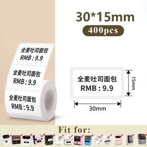 White Thermal Sticker Label 20-50mm Width Self-adhesive Roll Label Paper Clothes Price Barcode Tag For Phomemo M220 M110 Printer