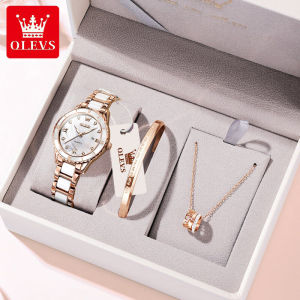 OLEVS Watch For Women Waterproof Original Buy 1 Take 2 Korean Style Elegant Stainless Steel Strap Quartz Diamond Luminous Calendar With Box