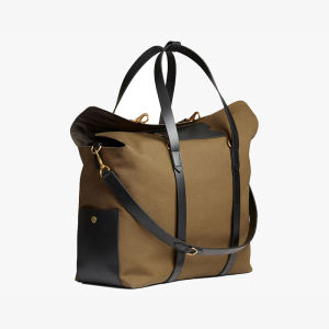 Jikani Large Capacity Canvas Leather Travel Bag Mens Shoulder Crossbody Bag Short Trip Bag Tote Bag Leisure Fashion Style