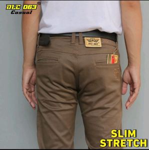 Celana Panjang Slimfit Streatch Brand DLC 063 Casual / Celana Kanvas Pria Slim Fit Street Mulur / Kain Kanvas Tebal Halus Lembut kualitas Premium