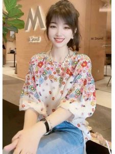 Colorful Floral Printed Short Sleeve Shirt