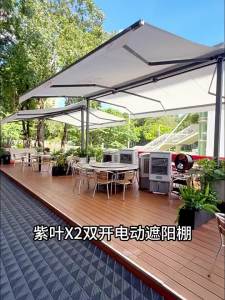 ZIYE | Retractable Waterproof Electric Canopy Purple Leaf