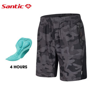 Santic Mountain Bike Shorts Men 4D Padding Loose Fit Riding Cycling Shorts Elasticity Fabric Breathable MTB Shorts KM3C05159