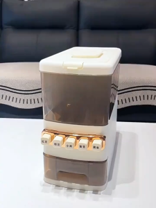 Millet bucket - Home-use press-type compartmentalized coarse grain storage container - Moisture-proof and pest-proof grain storage bucket - Millet box