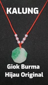 Kalung Pria Wanita Batu Giok Burma Hijau Natural Kode LM 05