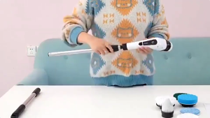 Electric Spin Scrubber 9-in-1 Cordless Cleaning Brush with Long Handle & Multiple Brush Heads for Bathroom Floor