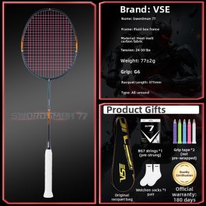 VenSon | Durable Light Offense Full Carbon Fiber Badminton Racket 5u