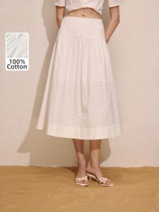 LANCY FROM 25 | Cotton Lace Stitched A-Line Skirt