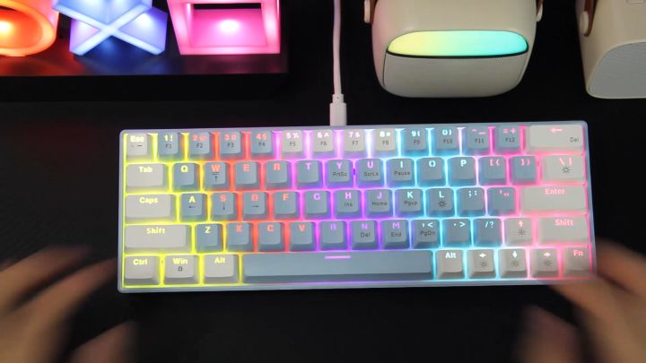 [Shipped within 1 day] ZIFRIEND T62 Mechanical Keyboard 63 键 Type-C 有线 Keyboard 63 键 Hot Swap RGB Backlight