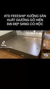Freeship HCM] Giường ngủ gỗ cn MDF 2 hộc tủ kéo đựng đồ tiện lợi đẹp giao lắp nhanh
