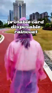BUY 10 TAKE 10 Thickened Adult Size Card Raincoat Disposable Portable Raincoat Whole Body Rain Cover