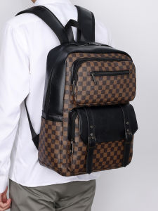 ความจุขนาดใหญ่ ลำลอง กระเป๋าเป้ผู้ชายเดินทาง ทันสมัย Cool นักเรียน Bookbag Multi-Compartment PU หนัง กระเป๋าสะพายไหล่