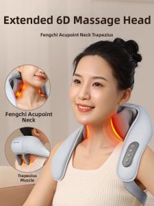 Neck Massager Pillow Back Shoulder Waist Neck Unblock Cushion Massage Device Intelligent Control Heat Compression Kneading Massage Gift