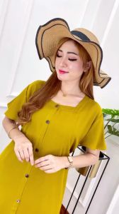Daster Andin Panjang Kancing depan Bahan tebal adem Daster kekinian