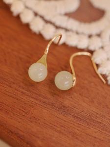 925เงินโบราณจีนเซรามิคต่างหูผู้หญิงรองเท้าส้นสูงSimple Elegantแฟชั่นหรูหราความรู้สึก