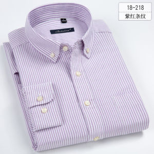 Pure Cotton Long Sleeve Mens Shirt Casual Striped Daily Iron-Free Business Casual Spring Autumn Middle-Aged Male Top