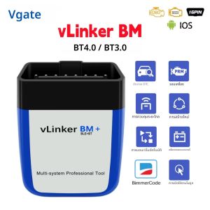 ELM327 vgate vlinker BM สำหรับ BMW เครื่องสแกนอัตโนมัติ4.0บลูทูธสำหรับแอนดรอยด์ iOS OBD2เครื่องมือวินิจฉัยรถยนต์ BMS PK ELM 327 V1 5