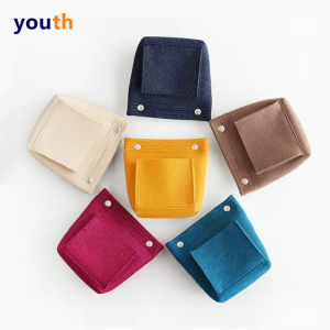 Inner Pouch Makeup Bag Small Bucket Storage Organizer Bag Cubic Shape Pure Color Design for Home Organization by Tangyun Youth