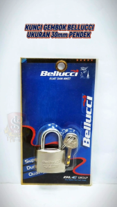 Kunci Gembok 30mm Leher Pendek Anti Congkel BELLUCCI / Kunci Pengaman Gembok Stainless Pintu Rumah 30mm Leher Pendek ASLI BELLUCCI