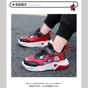 Sepatu Anak Laki Laki Spiderman Tk Sd Sepatu Sneaker Sepatu Sekolah Spiderman Merah Hitam Biru