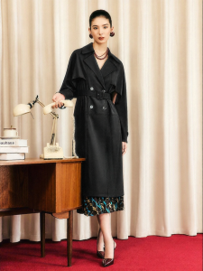 Professional Fashion Premium Long Faux Two-piece Trench Coat