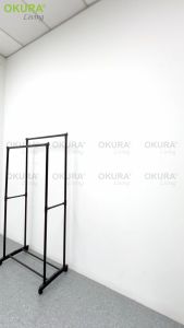 Powder Coated Double Garment Cloth Hanger and Shoe Rack