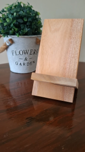 Wooden Phone Holder Stand with Charger Slot | Personalized