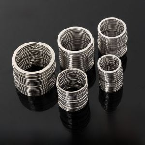 Nhẫn Chìa Khóa Bằng Thép Không Gỉ 304 Nhẫn Khóa Hình Tròn Nhẫn Sắt Phẳng Phụ Kiện Móc Chìa Khóa Xe Hơi Phụ Kiện Quà Tặng Sáng Tạo