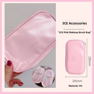 Portable Travel Cosmetic Bag Pink Lotus Color Storage Makeup Case 3CE Beauty Tools Any Skin Type Suitable Normal Specification