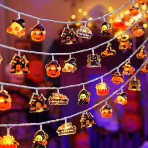 Halloween Glowing Props Pumpkin String Lights Colorful Decorations Scene Arrangement Atmosphere Party Photography Theme