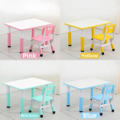 Adjustable Plastic Study Table for Kids Rectangular