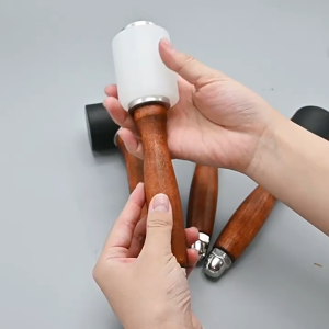 Leather Carving Hammer / Leather Craft Mallet With Nylon Straight Head Wood Handle / Leather Carving Printing Punching Tool