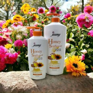 BUNDLE 3 x 900ML HONEY SUNFLOWER REFILL POUCH JASMY SHOWER CREAM SABUN MANDI CAIR BODY WASH IMPORT DARI MALAYSIA