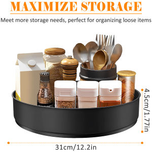 Lazy Turntable Organizer 360°Rotating Spice Rack Spinning Cosmetic Organizer Multifunction Storage Trays for Kitchen Bathroom