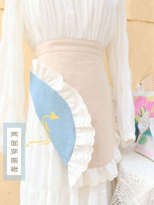 Váy Ngắn Cotton Hai Mặt Chống Dầu Chống Bụi Phong Cách Hàn Quốc Tươi Mới Cho Phụ Nữ Làm Vườn Váy Ngắn Cotton Phong Cách Hàn Quốc