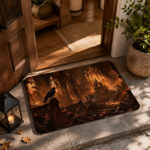 VIKAMA Swirl Cloud Bat Doormat Soft Non Slip Indoor Outdoor Entryway Rug Halloween Home Decor