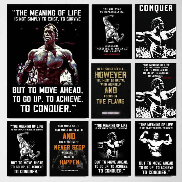 Poster Arnold Schwarzenegger – Toile Motivation Gym, Musculation, Fitness