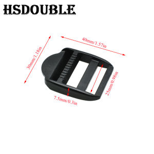 10 Pcs/Pack Ladder Lock Slider Plastic Buckles Backpack Straps Webbing 15-50MM Black