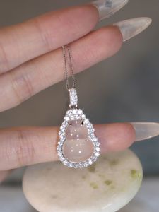 Natural Agate Gourd Necklace Pure Silver Pendant Clavicle Chain Minky Brand Vintage Court Style Fashion Jewelry for Women