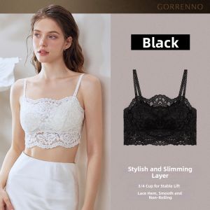 Padded Gathering Lace Strap Back Beauty Anti-peep Integrated Bra