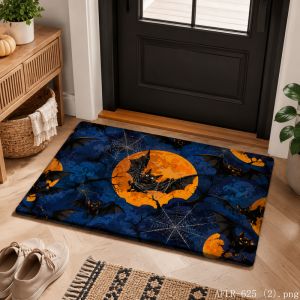 VIKAMA Gothic-Style Batwing Floor Mat Anti-Slip And Water-Absorbing Welcome Mat Entrance Hall Carpet Home Decoration
