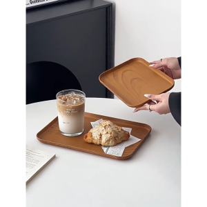 Khay nhựa vân gỗ đựng đồ ăn Khay nhựa vân gỗ decor quán cafe nhà hàng trang trí chụp ảnh