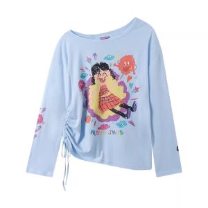 JNXS | Áo Blouse Dài Tay In Họa Tiết Lyocell Nhẹ Mát Thoáng Khí