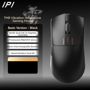 IPI HAZEX Wireless Gaming Mouse 8K Electromagnetic Micro-switch PAW3955 52000DPI Tri-mode Lightweight Low Latency E-sports Mice