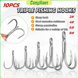 C.N. 10Pcs Fishing Hook Barbed Set: High-Quality Fishing Hooks & Accessories