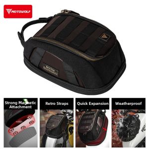 Motowolf | Vintage Waterproof Magnetic Tank Bag