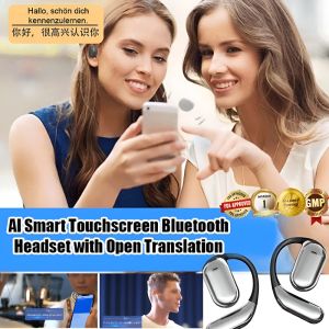 AI Translator Bluetooth Headset Smart Touch Screen Open-Back Headset Real-time Translation Non-In-Ear Earbuds