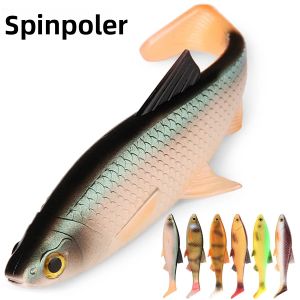 Mồi Câu Giả Mềm Spinpoler 3D River Roach Paddle Tail Swimbait 8cm/10cm/13cm Dành Cho Cá Hồi Cá Vược Cá Đen Cá Chó