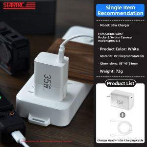 STARTRC | Fast Charging Compatible with DJI Osmo/Action/Pocket GaN Charger 35W